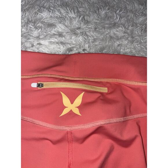 Kari Tara Women’s Sz. M Pink/Coral/ylw Classic Leggings. Fantastic Pair & Colors - Picture 8 of 9